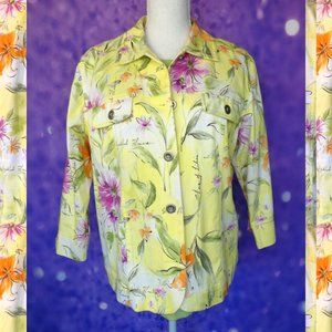 Napa Valley Floral Cropped Jacket Size Large